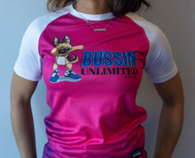 Load image into Gallery viewer, Pink/White Bussin Unlimited Shirt - Youth
